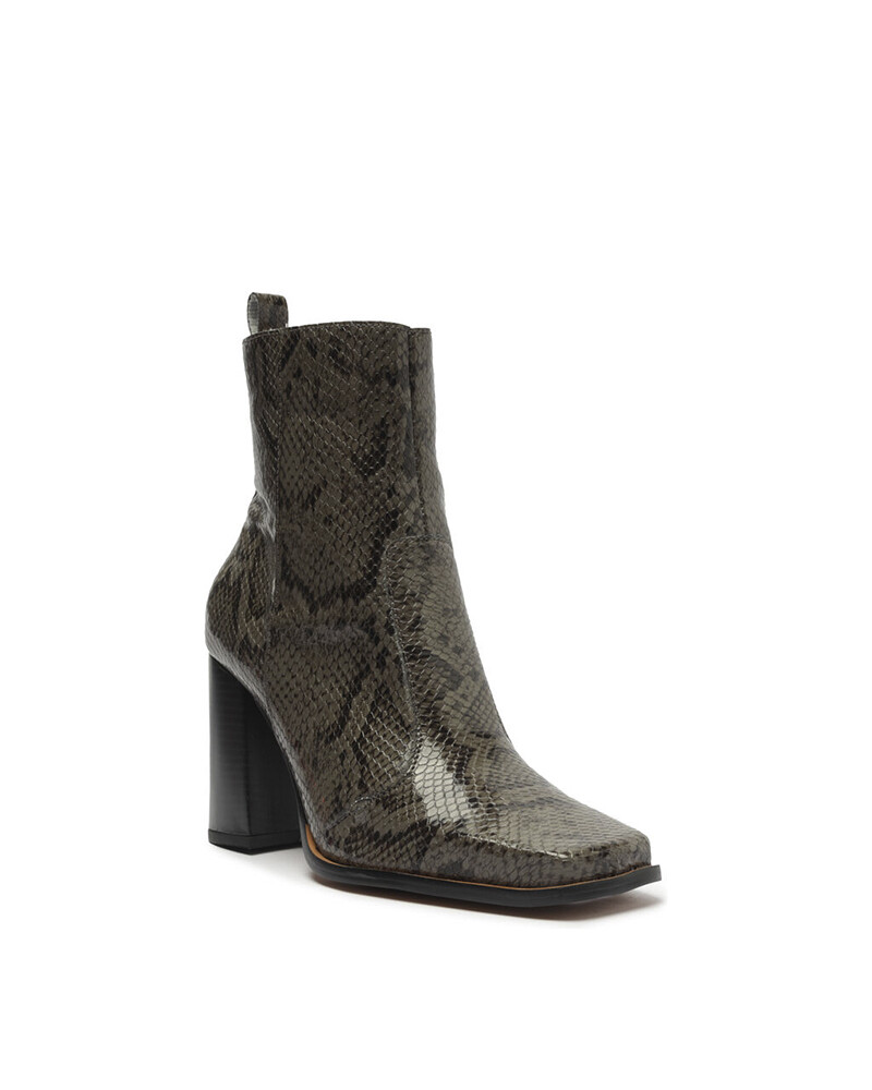 Bota Animal Print Cafe Oscuro Taco Medio U