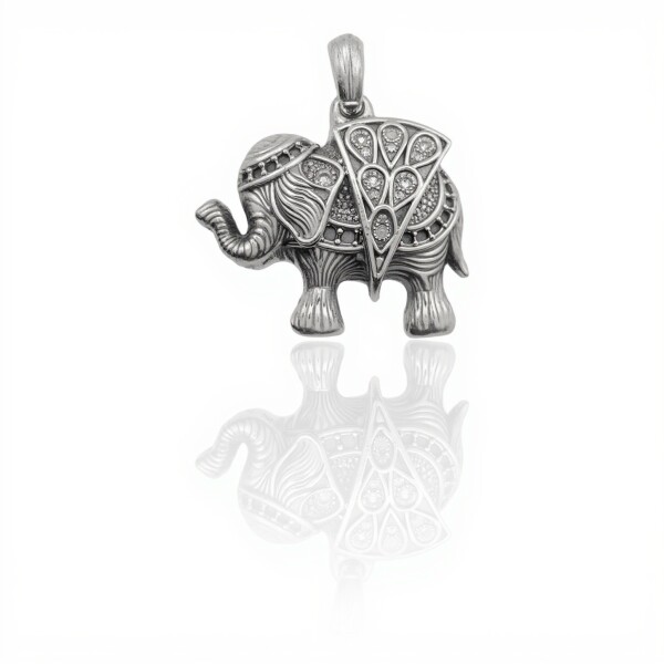 Dije Colgante Elefante-Plata 925 quemada inflada-Sin Piedra-CP3357 sinpiedra