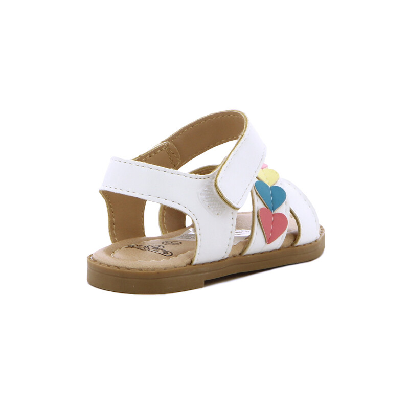 Sandalias Niñas Angus Tiras Cruzadas Y Velcro Blanco