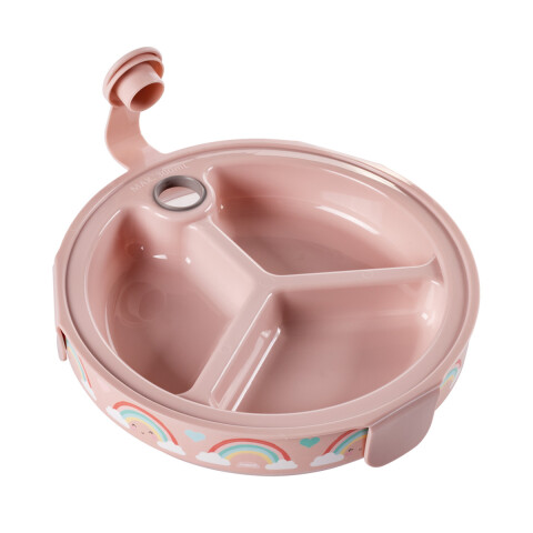 Plato Térmico con Ventosa para Bebé 318 ml ARCOIRIS ROSA