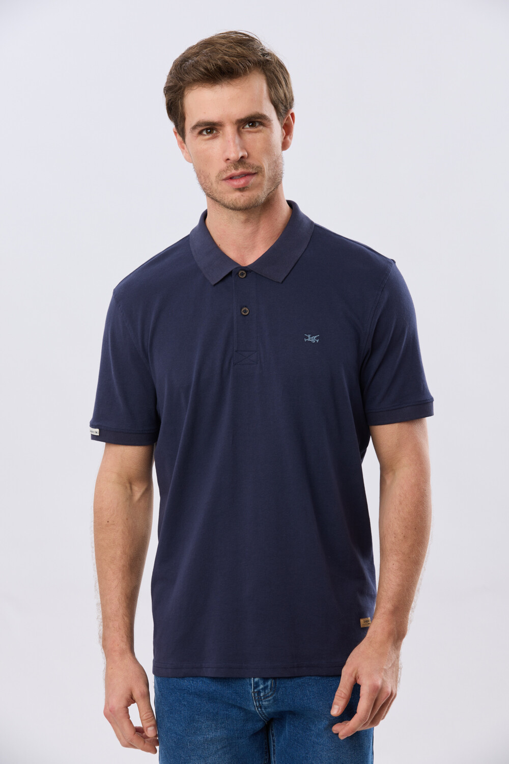 REMERA POLO LISA JERSEY Azul Oscuro