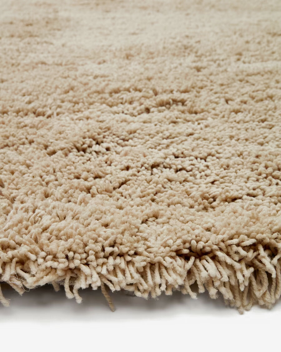 Alfombra Neade de algodón y poliéster beige 200 x 300 cm Alfombra Neade de algodón y poliéster beige 200 x 300 cm