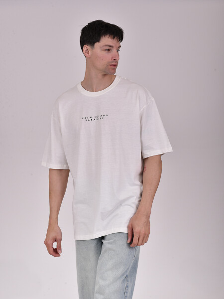 REMERA DEN PRINT OFF WHITE
