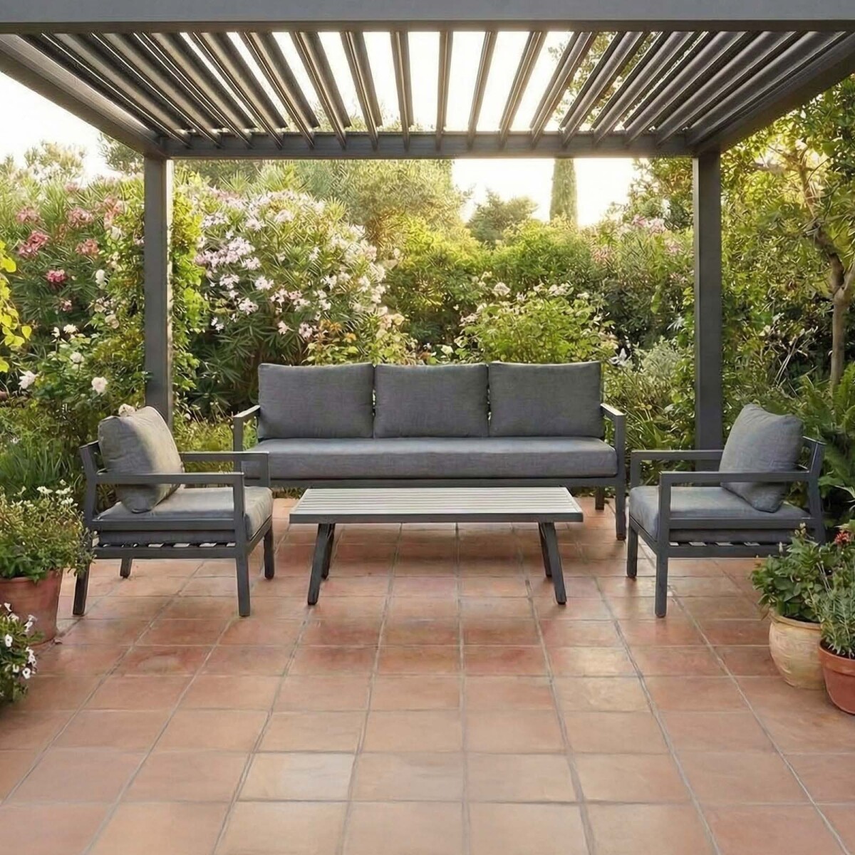 SET DE LIVING - ALUMINIO GRIS PORTOFINO 