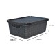 Set x6 Cajas organizadoras con tapa 16 lts NEGRO