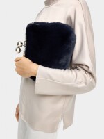 Bolso De Fiesta Efecto Pelo azul