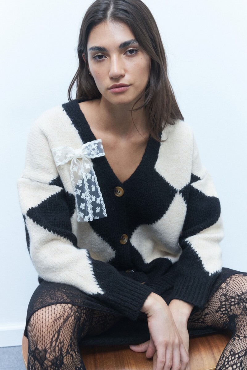 Cardigan rombos - negro 