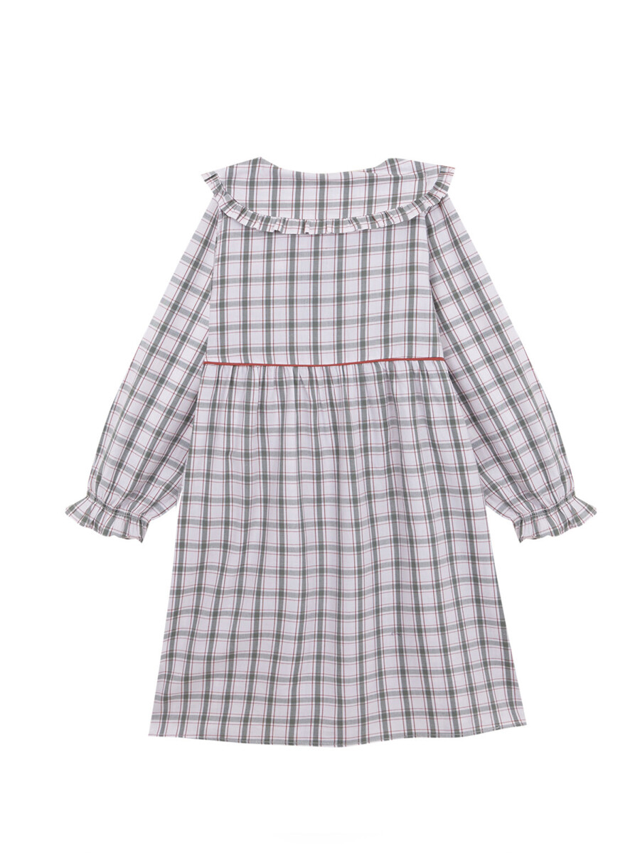 Camison De Cuadros Con Vivo Verde Suave