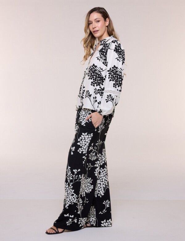 Conjunto De Camisa Y Pantalón En Contraste NEGRO/MULTI