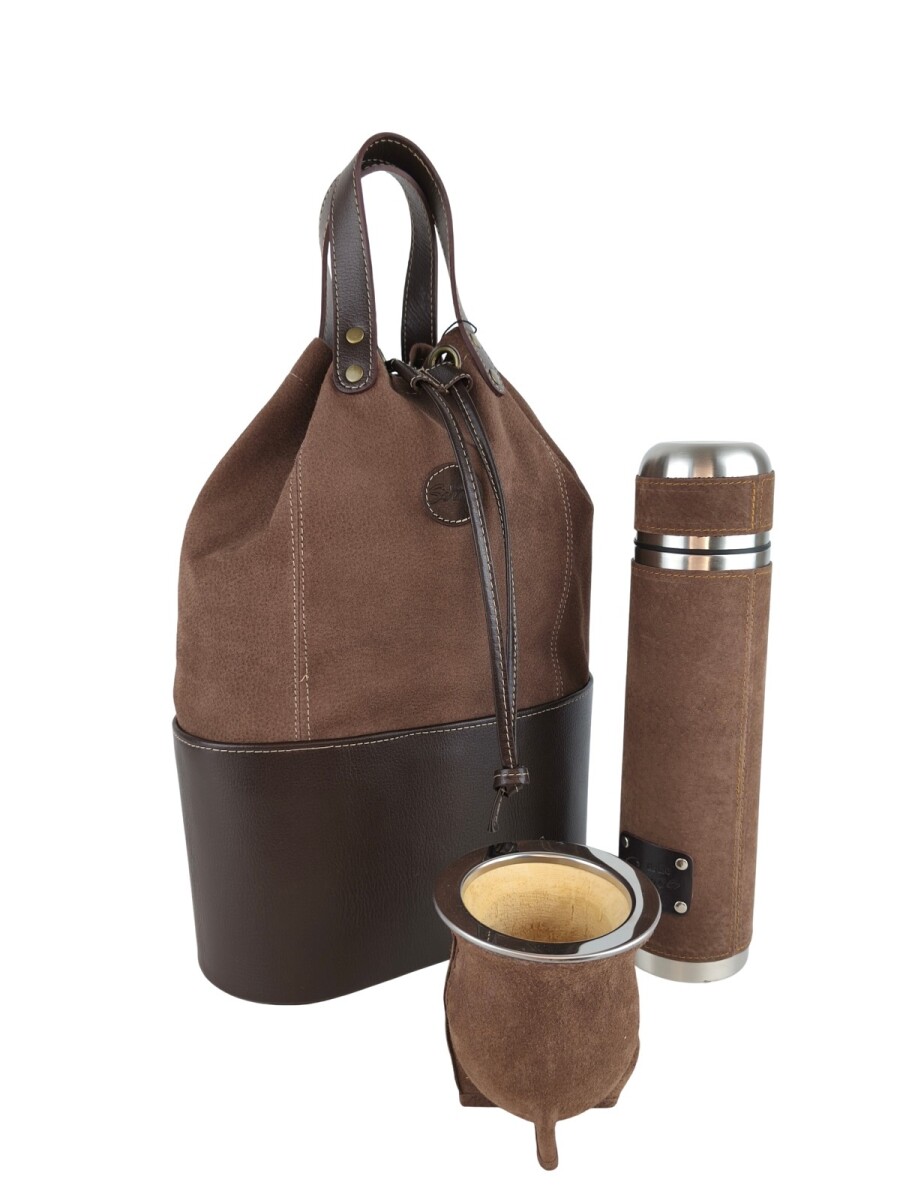 Set matero de lujo en cuero - Chocolate 