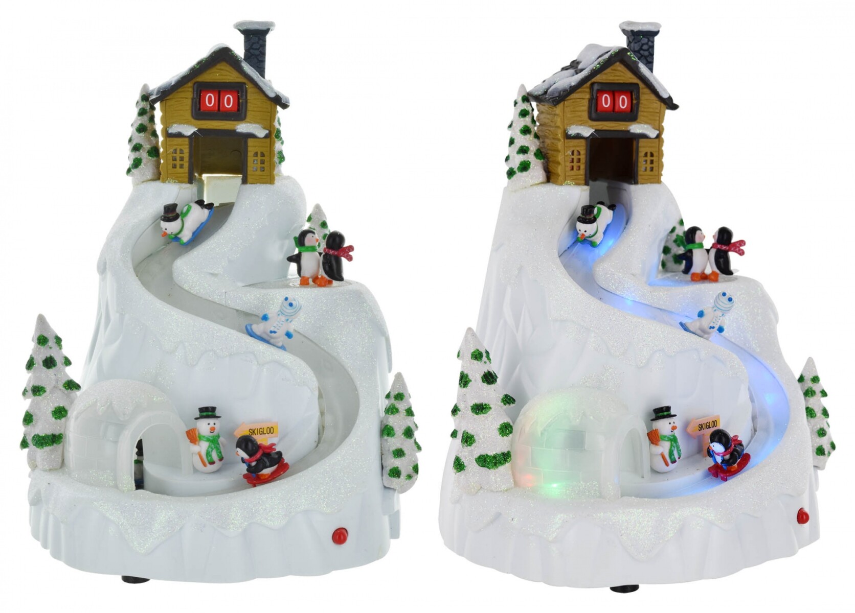 ADORNO NAVIDEÑO MONTAÑA CON PINGÜINOS 20187 Q16 