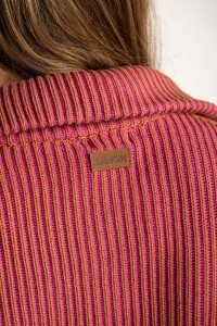 Campera Tejida Algodon Rosa/mocha