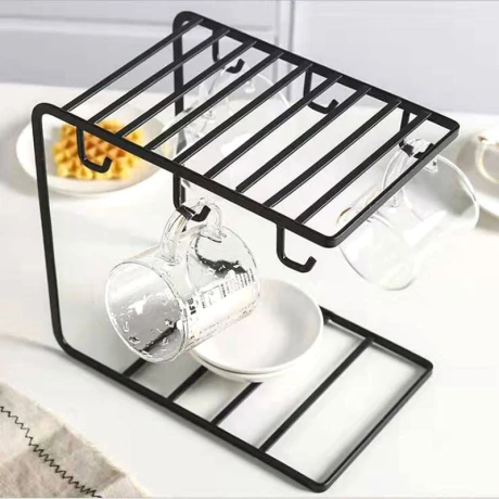 Soporte Para Tazas De Té O Café Acero Negro 25cm x 15cm x 22cm Soporte Para Tazas De Té O Café Acero Negro 25cm x 15cm x 22cm