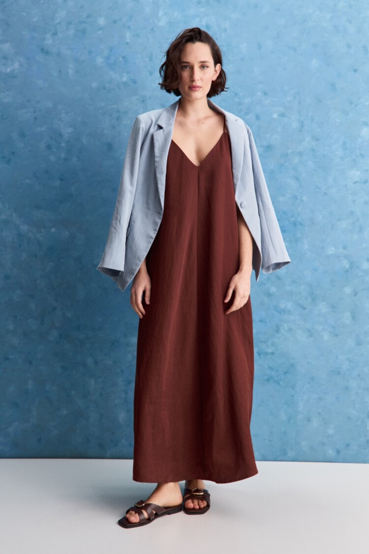 VESTIDO FER Marrón Corteza