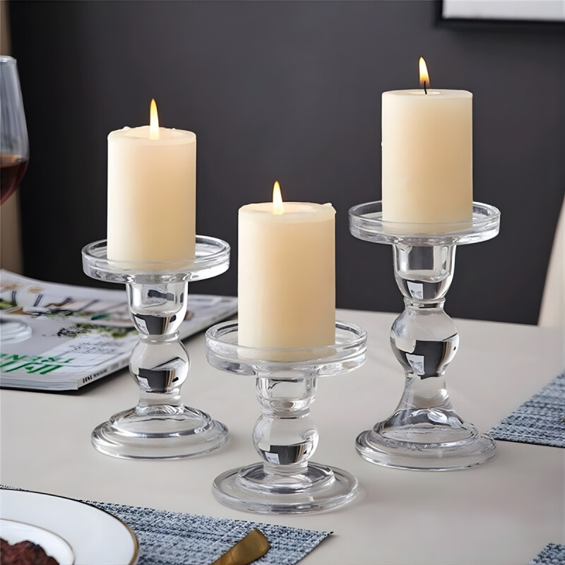 Candelabro vidrio D8.5/H11.5CM TRANSPARENTE