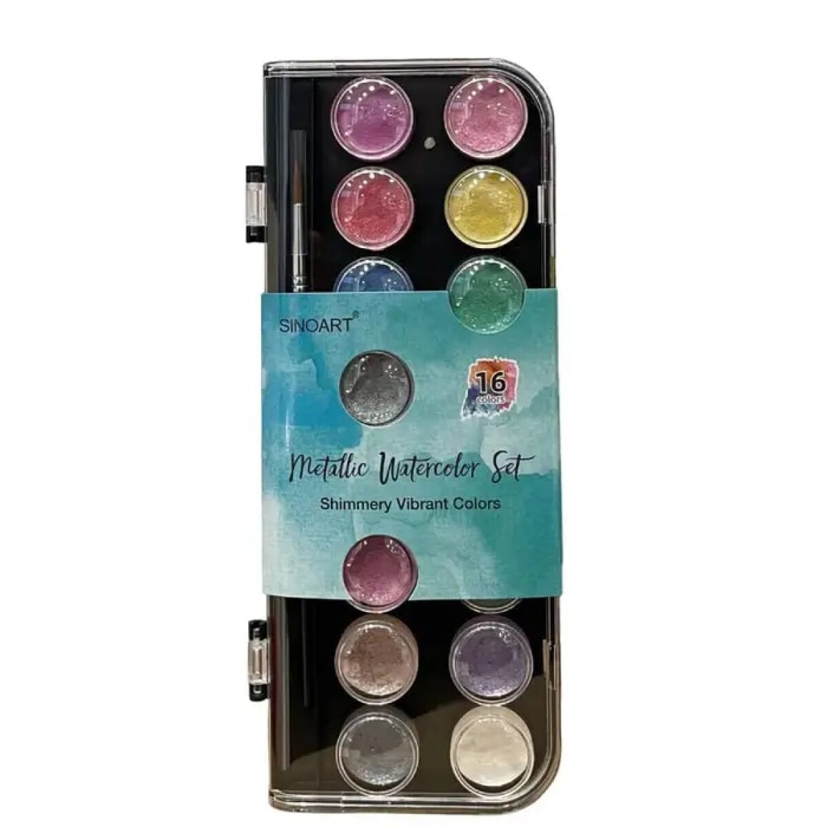 Acuarelas Sinoart 16 colores metalicos 