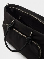 Bolso Tote De Nylon Con Colgante M negro