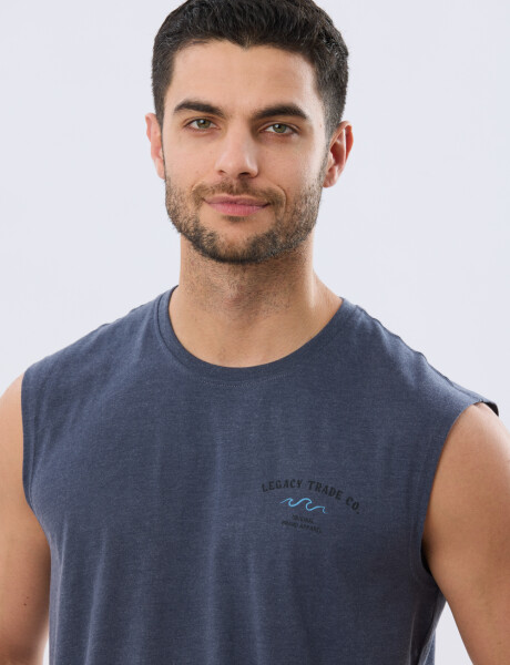 MUSCULOSA ESTAMPADA DE ALGODÓN Denim