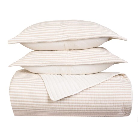 SET CUBRECAMA 1 PLAZA ALGODON COTTON STRIPE
