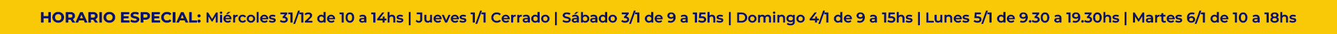 Horarios Especiales