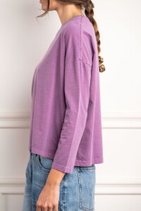 Remera Manga Larga Lavada Lavanda