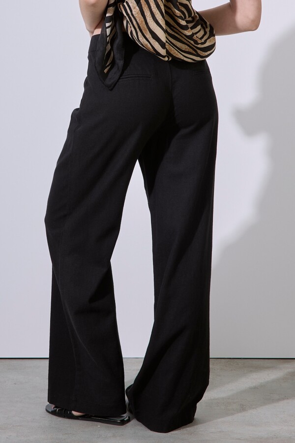 Pantalon Lino Wide NEGRO