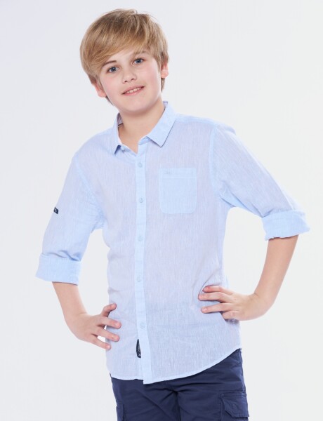 CAMISA DE LINO Celeste