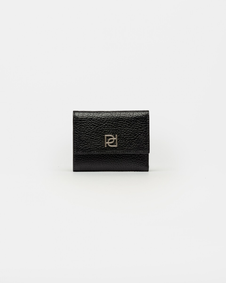 Billetera Ginger En Cuero Graneado - Negro 