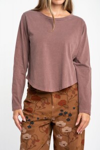 Remera Algodon Lavado Marron