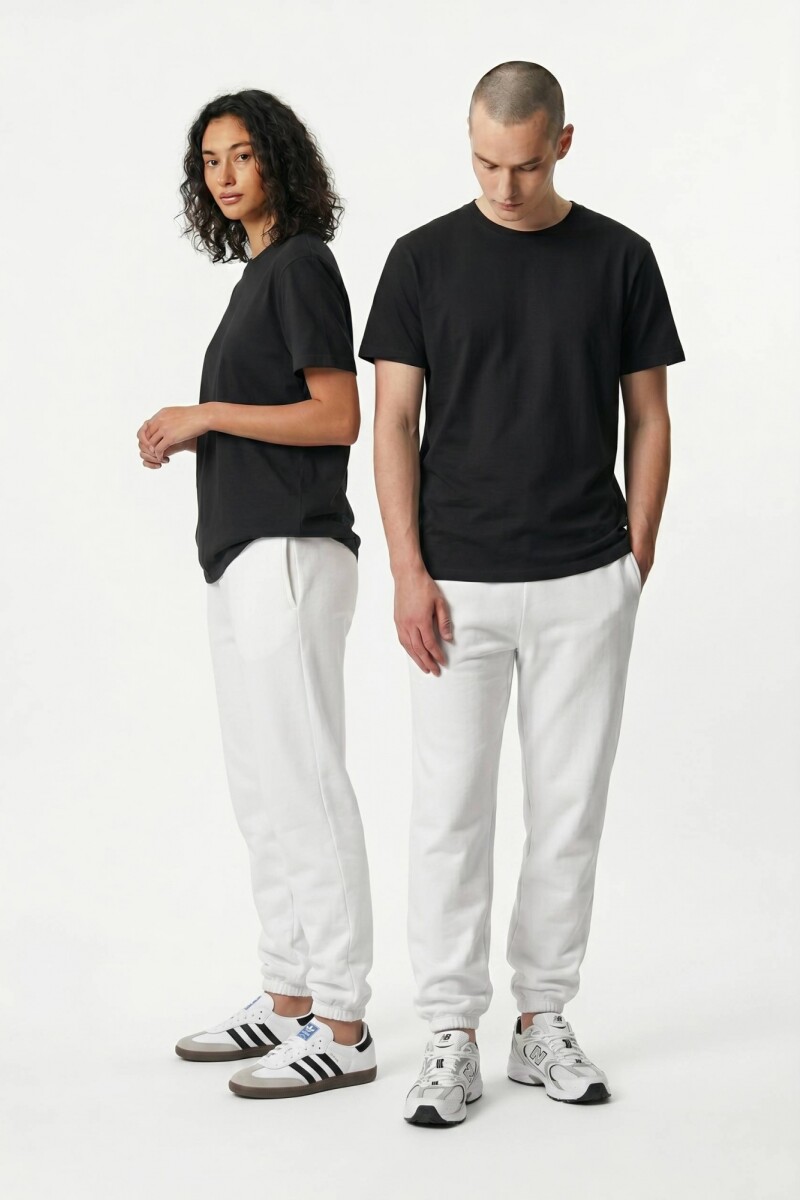 Pantalón dep clásico c/puños elásticos - UNISEX BLANCO