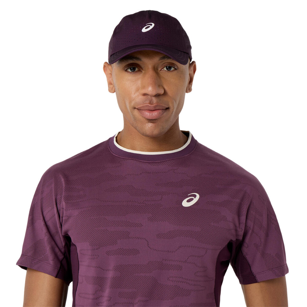 Polos Tenis Match Jacquard SS Top Hombre Dark Aubergine