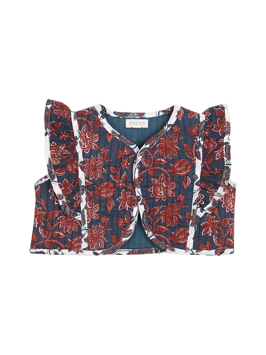 Chaleco Acolchado Con Volante Petroleo