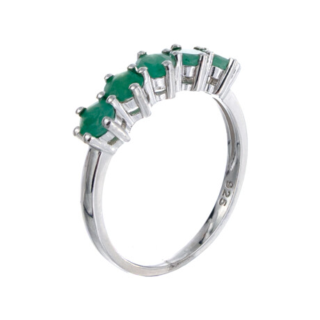 Anillo de plata 925 rodinado con esmeralda. Anillo de plata 925 rodinado con esmeralda.