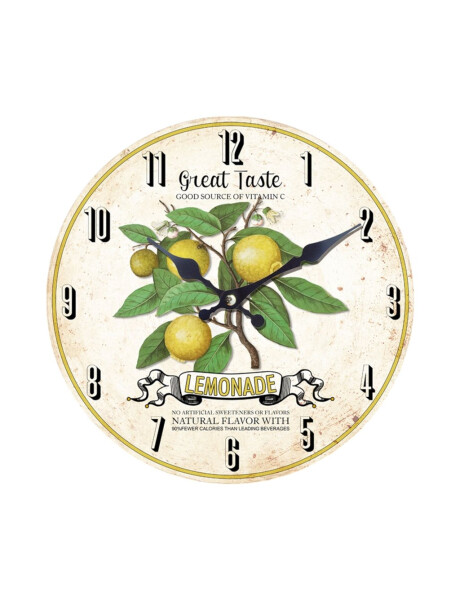 RELOJ DE PARED MDF D28.8X3.5CM LEMONADE GREAT TASTE RELOJ DE PARED MDF D28.8X3.5CM LEMONADE GREAT TASTE
