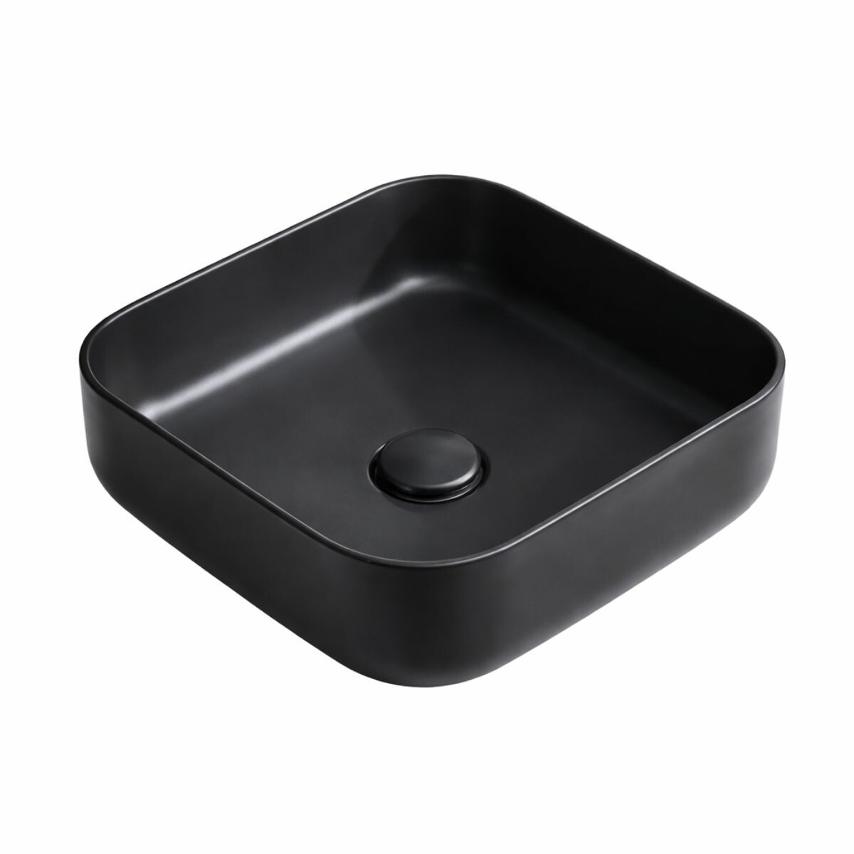 Bacha De Apoyo Cuadrada 39 Cm Negro Mate Dmc 