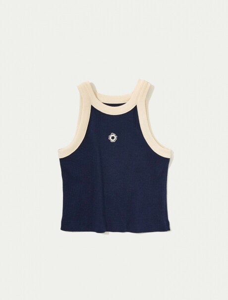 MUSCULOSA INFANTIL CON BORDADO AZUL