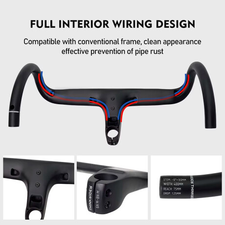 Manillar Bicicleta de Ruta Thinkrider 400-90MM Fibra de Carbono 001