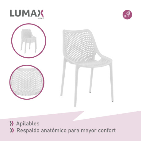 Silla Plastico Lumax Napoles exterior interior apilable Blanco