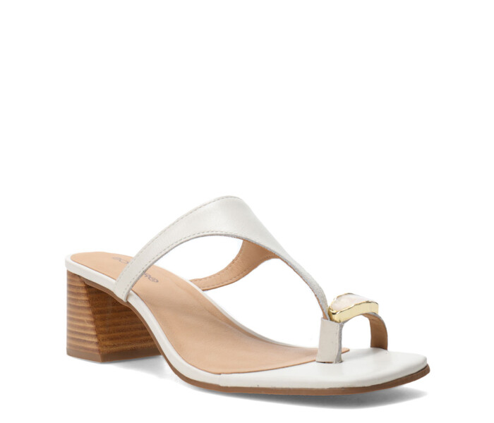 Sandalias de Mujer Bottero Taco Y Aplique Marfil