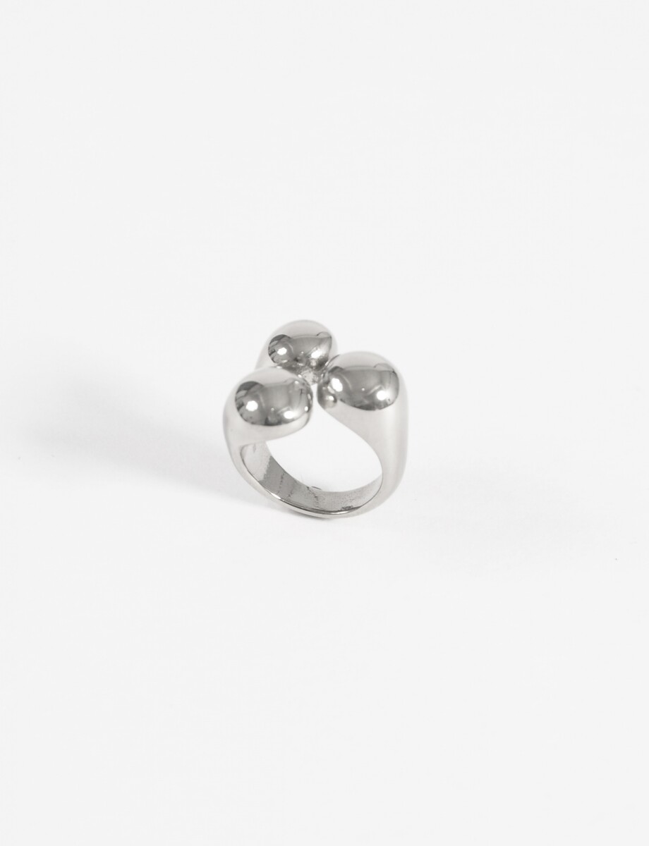 Anillo irregular ajustable acero - plateado 