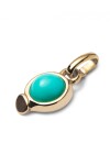 CHARM BAÑADO EN ORO 18K CON PIEDRA TURQUESA. Charm