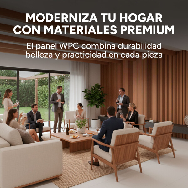 Pack x30 Wpc Simil Madera Wall Panel Lambrin 2.90x16.7 Color Marrón Madera 4