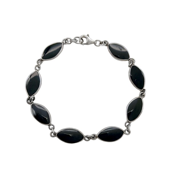 Pulsera Almendra-Plata 925-Piedra onix-PU3002 conpiedra
