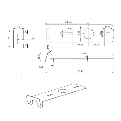 PISO ELEVADO ACCESORIO PARED ESCALON PARA MAIN SET CROMO CROMO