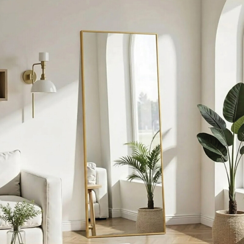 Espejo De Pie Lumax Rox Marco Rectangular 80 x 180cm Dorado