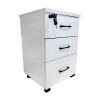 Cajonera con Llave de Madera Melaminico x3 cajones Blanco