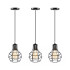 Set x3 Lampara Techo Colgante Jaula Metal Vintage Retro Luz Aplique Artefacto Imback Ilu010 Color Negro Set x3 Lampara Techo Colgante Jaula Metal Vintage Retro Luz Aplique Artefacto Imback Ilu010 Color Negro