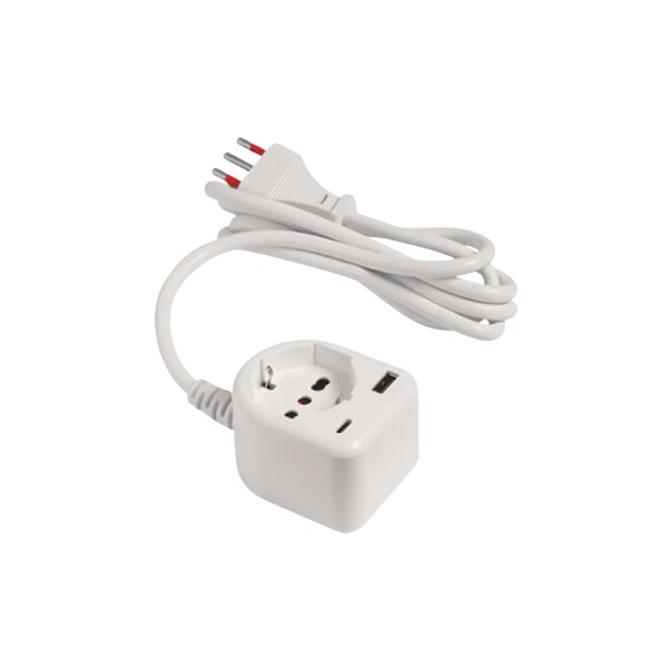 PROLONGACION 1,5MT SCHUKO + USB + USB C Prolongacion 1,5mt Schuko + Usb + Usb C