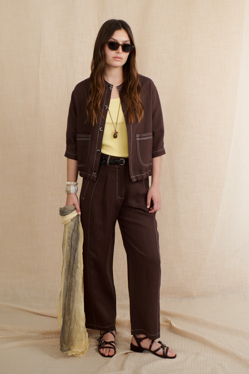 CHAQUETA LINO SOHO MARRON