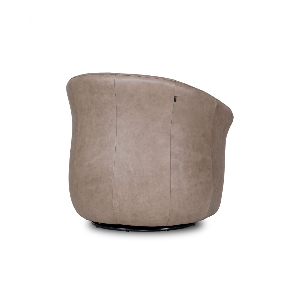 Butaca Giratoria 1 Cuerpo Air Vintage - 100% Cuero Mushroom